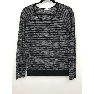 Kut from the Kloth Black and Gray Striped Top